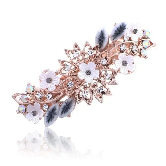 Charming Floral Pearl Hairclip Beautiful Women Flower Elegant Decorative Design Metal Hair Clips Luxury Hair Wedding