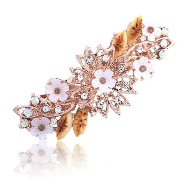 Charming Floral Pearl Hairclip Beautiful Women Flower Elegant Decorative Design Metal Hair Clips Luxury Hair Wedding