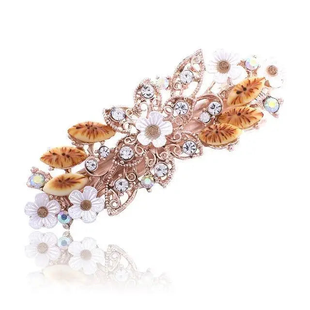 Charming Floral Pearl Hairclip Beautiful Women Flower Elegant Decorative Design Metal Hair Clips Luxury Hair Wedding