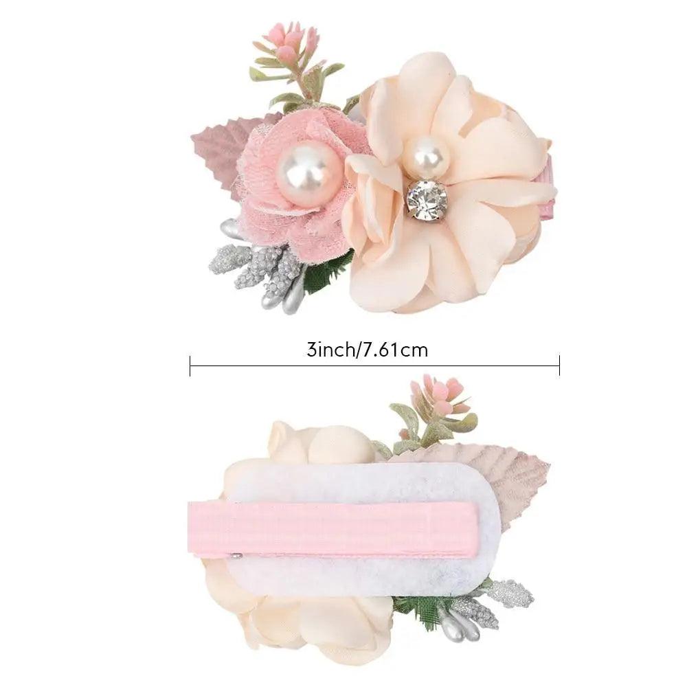 Charming Flower Pearl Hair Pins Cute Hair Accessories For Kids Girls Fashion Flower Design Crystal Pearl Hair Clip