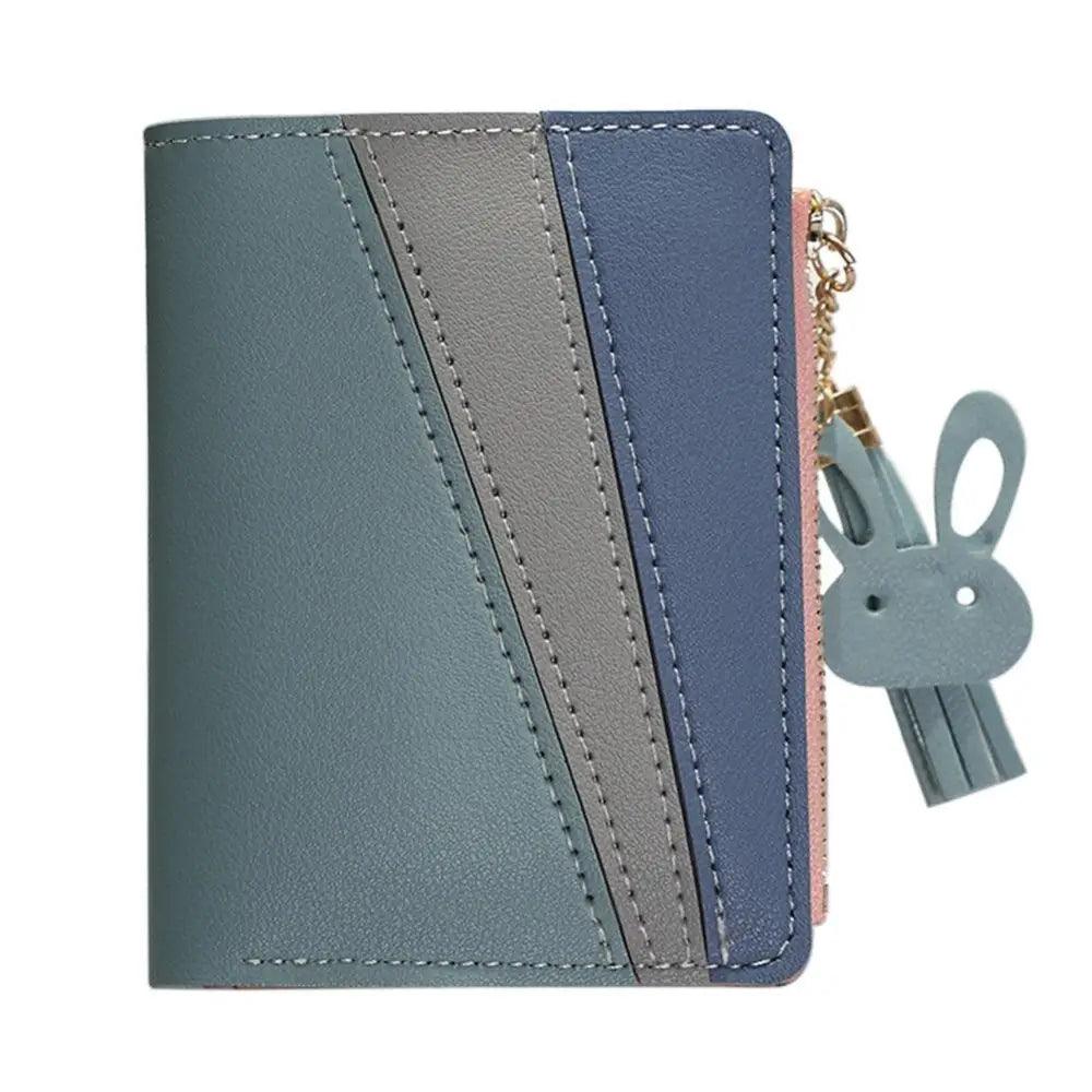 Charming Hit Color Short Tassels Wallets,Bags Zipper PU Leather Card Holder Pendant Coin Purse Card Cash Clutch