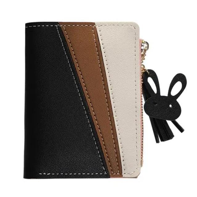 Charming Hit Color Short Tassels Wallets,Bags Zipper PU Leather Card Holder Pendant Coin Purse Card Cash Clutch