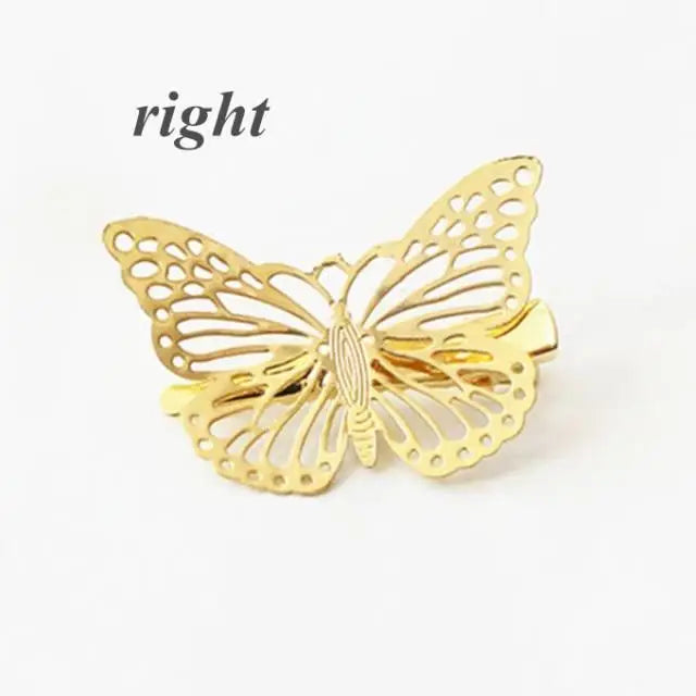 Charming Ladies Golden Butterfly Hair Clip Metal Hairpin For Women Elegant Hair Pins Hair Accessories For Girls - 1