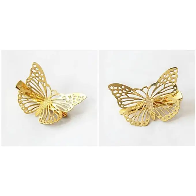 Charming Ladies Golden Butterfly Hair Clip Metal Hairpin For Women Elegant Hair Pins Hair Accessories For Girls