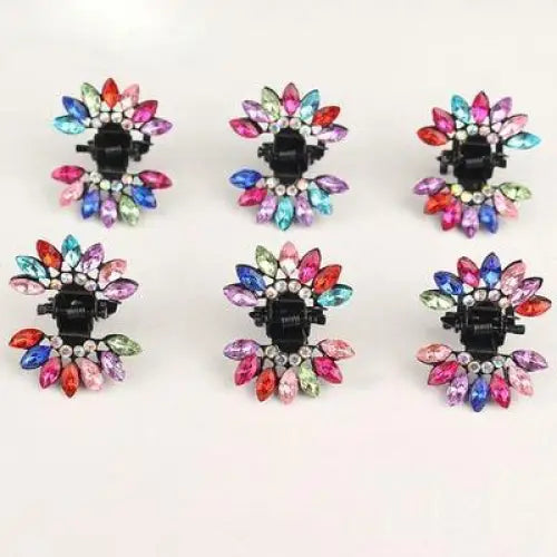 Charming Rhinestone Crystal Multicolor Hair Claws For Girls Elegant Mini Hair Jaw Claws Children Hair Accessories - 2