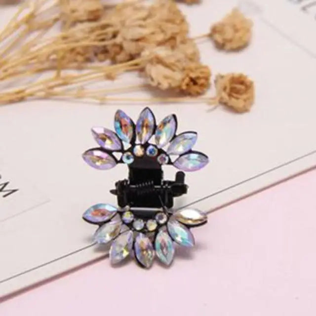 Charming Rhinestone Crystal Multicolor Hair Claws For Girls Elegant Mini Hair Jaw Claws Children Hair Accessories - 5