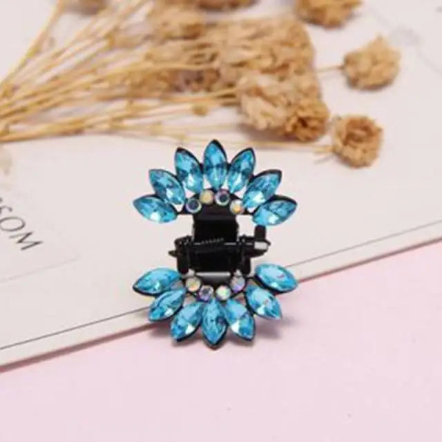 Charming Rhinestone Crystal Multicolor Hair Claws For Girls Elegant Mini Hair Jaw Claws Children Hair Accessories - 8