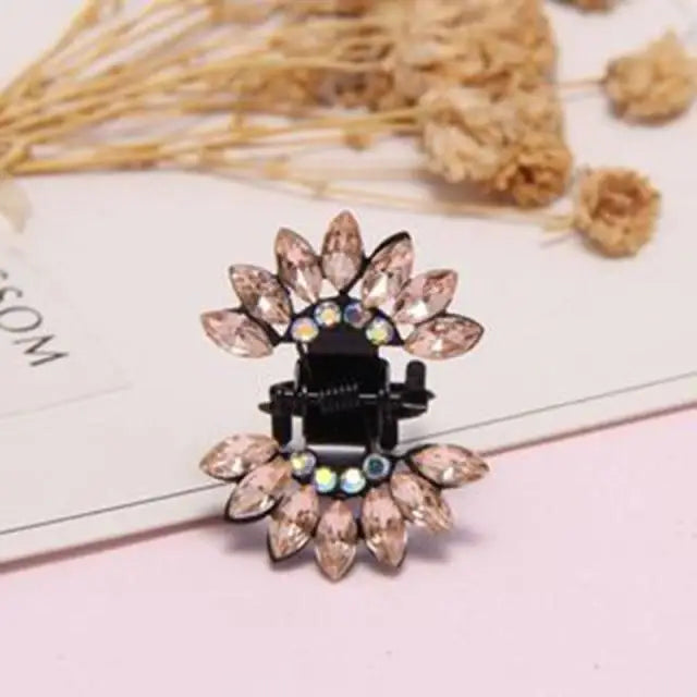 Charming Rhinestone Crystal Multicolor Hair Claws For Girls Elegant Mini Hair Jaw Claws Children Hair Accessories - 9