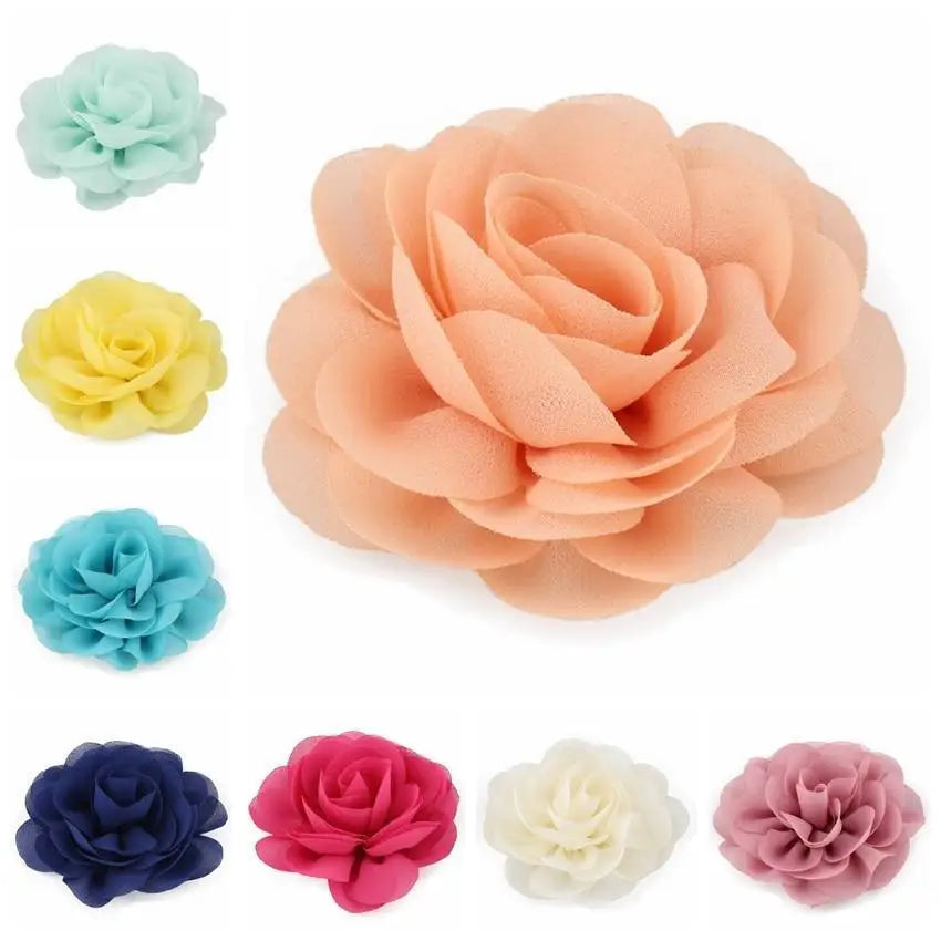 Charming Rose Flower Chiffon Folded Hair Clips For Girls Unique Kids Hair Accessories Classic Cute Design Hair Clip