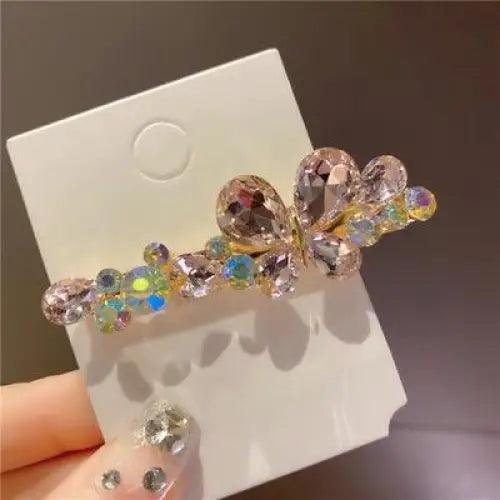 Charming Shiny Colorful Crystal Pearl Hair Clips For Women Rhinestone Hair Decorative Fancy Elegant Jewelry Hair