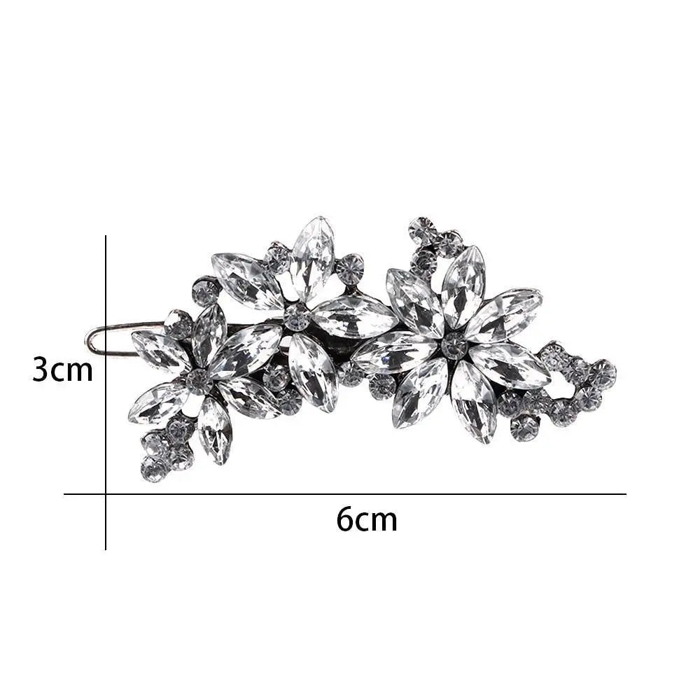 Charming Shiny Rhinestone Flower Hair Clip For Women Fashion Beautiful Multicolor Hairpins New Design Hair Clips