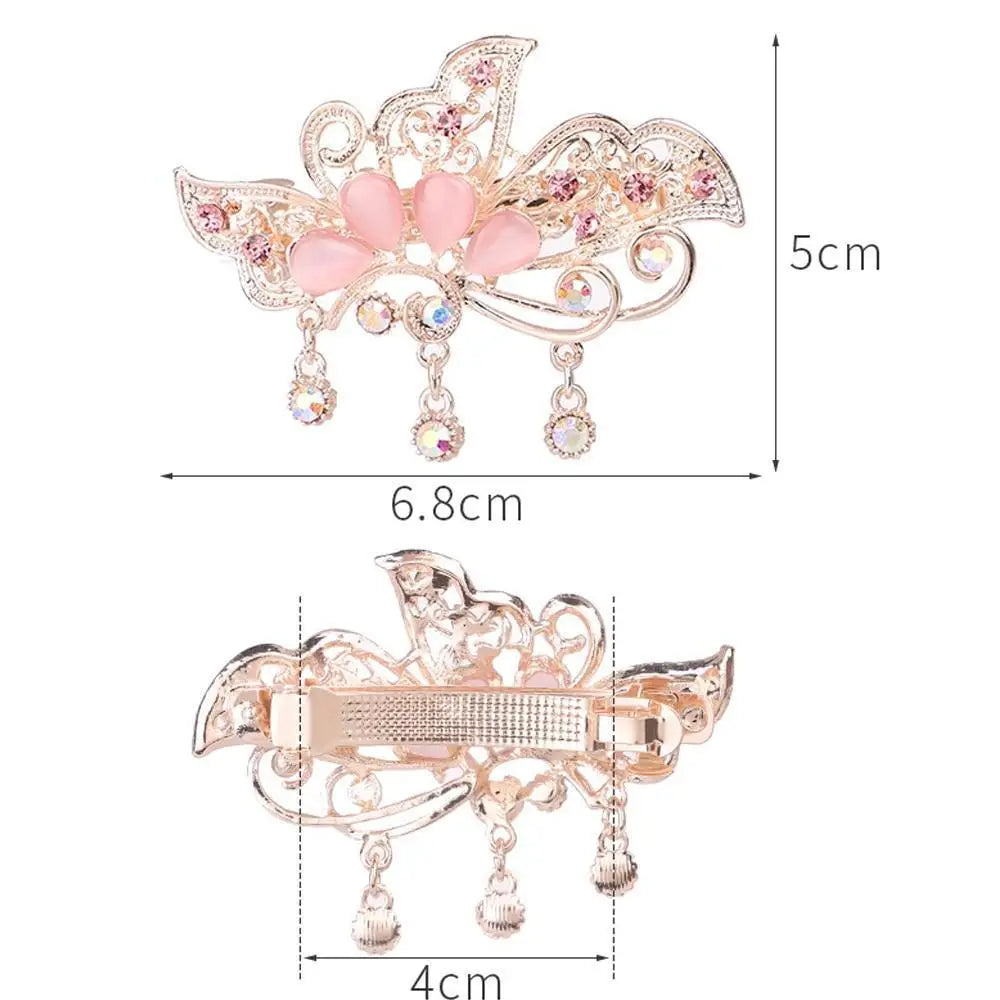 Charming Shiny Rhinestone Flower Hair Clip For Women Fashion Beautiful Multicolor Hairpins New Design Hair Clips