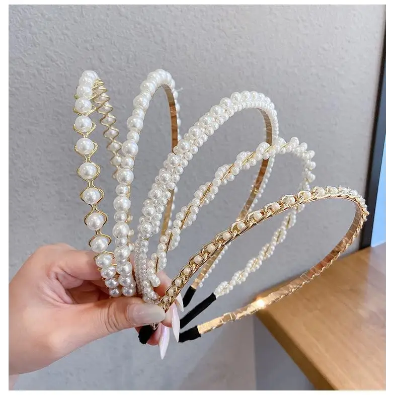 Charming Shiny White Ladies Elegant Pearls Headbands Cute Bridal Hairbands Wedding Hair Accessories For Women - STEVVEX Fashion - 701, cute hair band, elegant hair band, hair accessories, hair accessories for women, hair band, hair band for women, hair bands, Hairbands, Hairbands For women, Headbands, Hoop hairbands, luxury hair band, party hair band, pearl hair band, Pearls Headbands, retro hair band, stylish hair band, unique hair band, vintage hair band - Stevvex.com