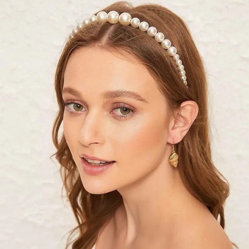 Charming Shiny White Ladies Elegant Pearls Headbands Cute Bridal Hairbands Wedding Hair Accessories For Women - STEVVEX Fashion - 701, cute hair band, elegant hair band, hair accessories, hair accessories for women, hair band, hair band for women, hair bands, Hairbands, Hairbands For women, Headbands, Hoop hairbands, luxury hair band, party hair band, pearl hair band, Pearls Headbands, retro hair band, stylish hair band, unique hair band, vintage hair band - Stevvex.com