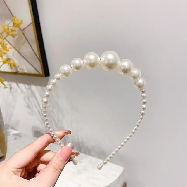 Charming Shiny White Ladies Elegant Pearls Headbands Cute Bridal Hairbands Wedding Hair Accessories For Women - STEVVEX Fashion - 701, cute hair band, elegant hair band, hair accessories, hair accessories for women, hair band, hair band for women, hair bands, Hairbands, Hairbands For women, Headbands, Hoop hairbands, luxury hair band, party hair band, pearl hair band, Pearls Headbands, retro hair band, stylish hair band, unique hair band, vintage hair band - Stevvex.com