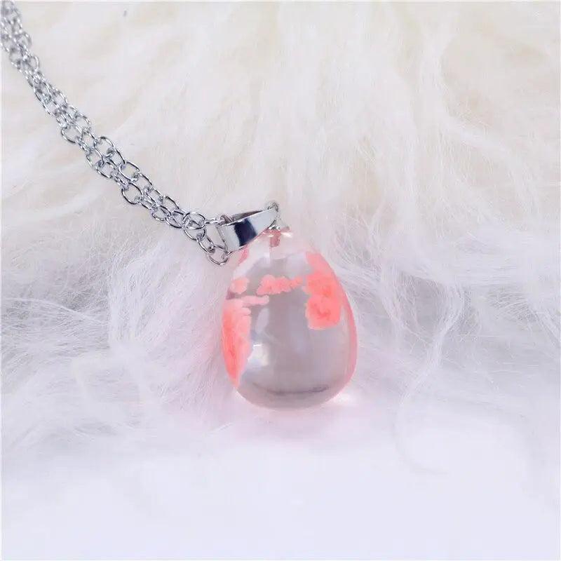 Chic Transparent Resin Round Ball Blue Sky White Cloud Moon Pendant Necklace for Women - Fashion Chain Necklace Jewelry