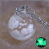 Chic Transparent Resin Round Ball Blue Sky White Cloud Moon Pendant Necklace for Women - Fashion Chain Necklace Jewelry