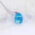 Chic Transparent Resin Round Ball Blue Sky White Cloud Moon Pendant Necklace for Women - Fashion Chain Necklace Jewelry