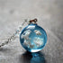 Chic Transparent Resin Round Ball Blue Sky White Cloud Moon Pendant Necklace for Women - Fashion Chain Necklace Jewelry