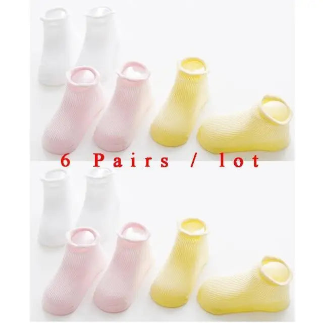 Children Cotton 6 Pairs/Set Anti - slip Socks For Boys Girl Rubber Kid Floor Sock With Grips For To 6 Years Kids