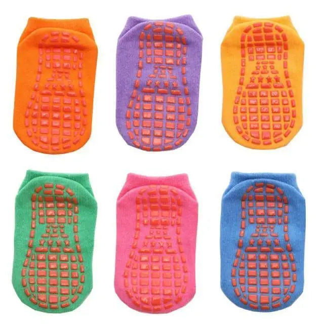 Children Cotton 6 Pairs/Set Anti - slip Socks For Boys Girl Rubber Kid Floor Sock With Grips For To 6 Years Kids