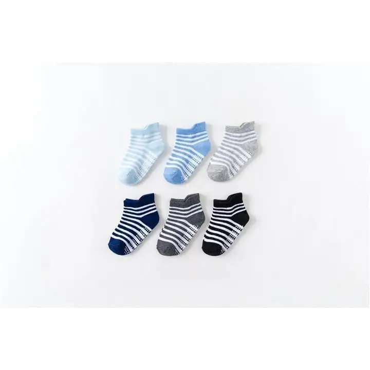 Children Cotton 6 Pairs/Set Anti - slip Socks For Boys Girl Rubber Kid Floor Sock With Grips For To 6 Years Kids