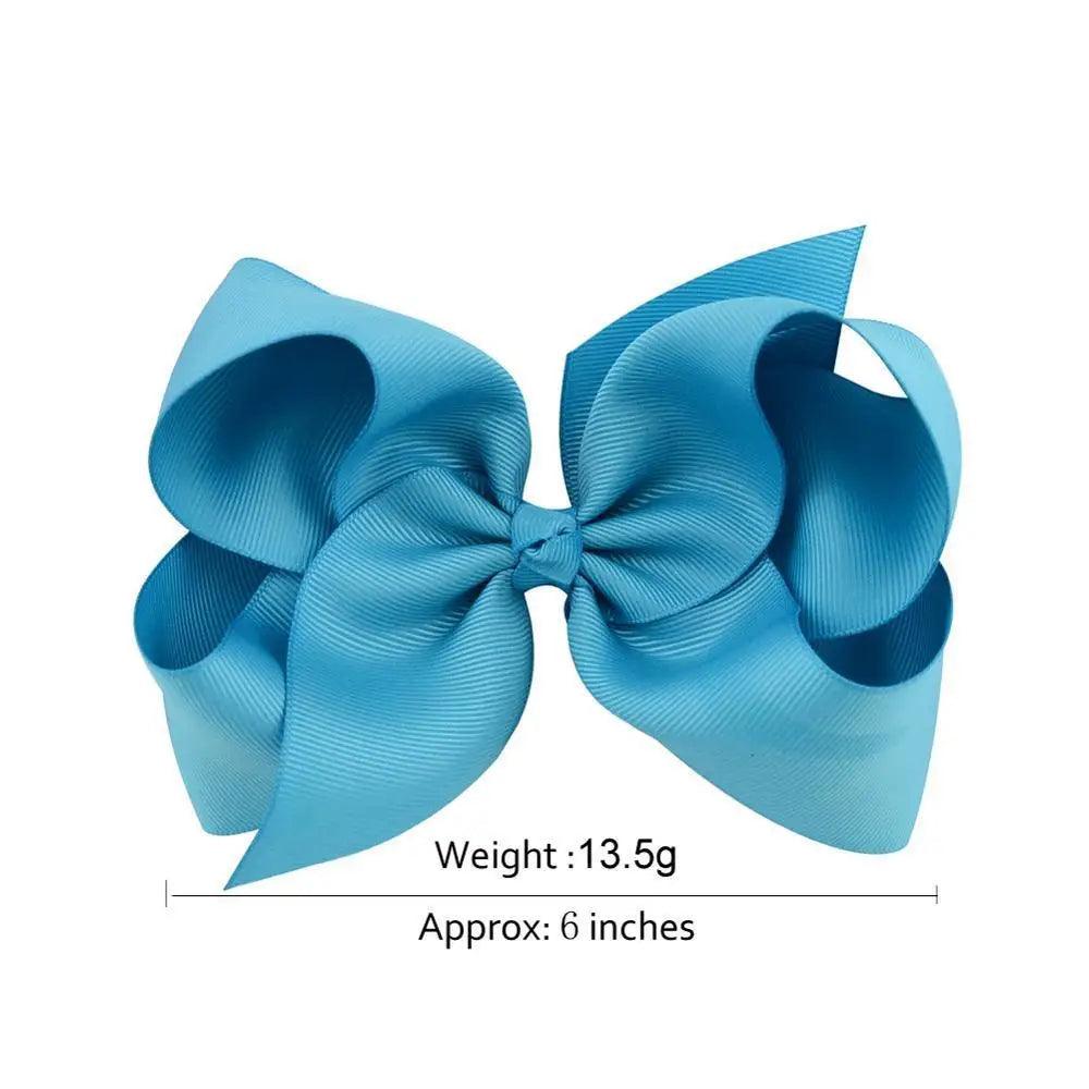 Children Modern Style Big Ribbon Solid Hair Bows With Clips For Kids Teens Girls Retro Hair Bows Strong Clips Charming