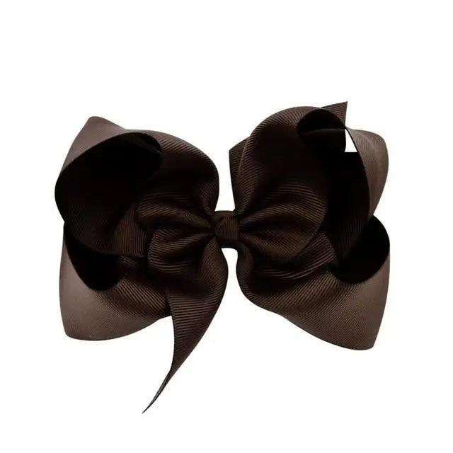 Children Modern Style Big Ribbon Solid Hair Bows With Clips For Kids Teens Girls Retro Hair Bows Strong Clips Charming