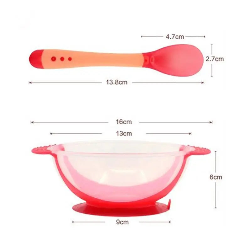 Children's Tableware Baby Learning Dishes With Suction Cup Assist Food Bowl Temperature Sensing Spoon Baby Feeding Bowl - STEVVEX Baby - Baby, baby fork, Baby spoon, Children's Tableware, Christmas gifts, Feeding Bowl for baby, Feeding Fork, Flexible Fork for babies, Food Bowl for baby, Fork, Fork for baby, Infant Feeding Spoon for baby, Infant Food Feeding Spoon Fork, Learning Dishes, learning dishes for baby, new year gifts, Spoon set - Stevvex.com