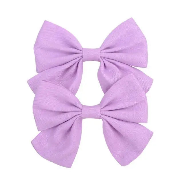 Children Solid Hair Bows Handmade Hair Clips Barrettes Modern Hairpins Ponytail Holder Accessories For Kids Elegant