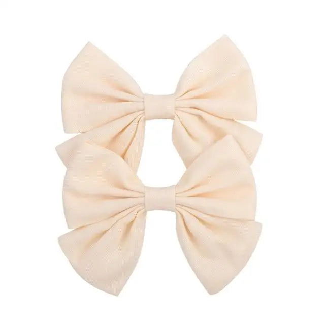 Children Solid Hair Bows Handmade Hair Clips Barrettes Modern Hairpins Ponytail Holder Accessories For Kids Elegant