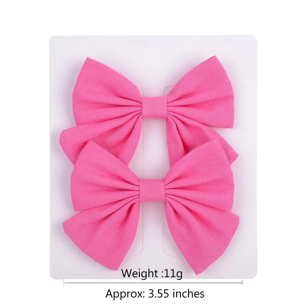 Children Solid Hair Bows Handmade Hair Clips Barrettes Modern Hairpins Ponytail Holder Accessories For Kids Elegant