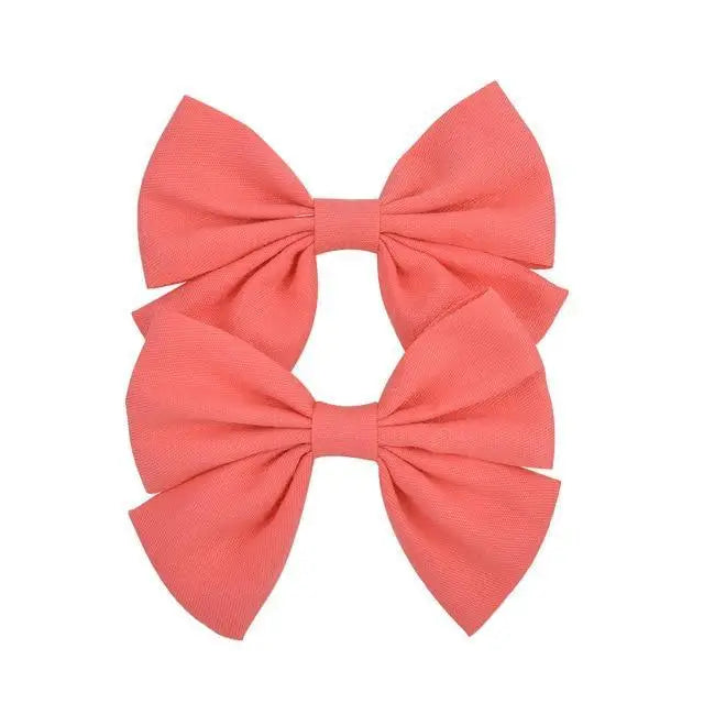 Children Solid Hair Bows Handmade Hair Clips Barrettes Modern Hairpins Ponytail Holder Accessories For Kids Elegant