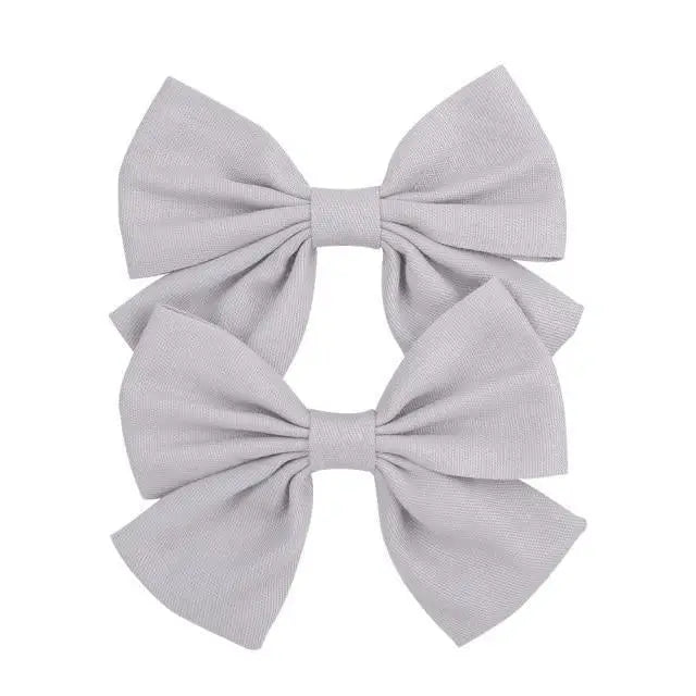 Children Solid Hair Bows Handmade Hair Clips Barrettes Modern Hairpins Ponytail Holder Accessories For Kids Elegant