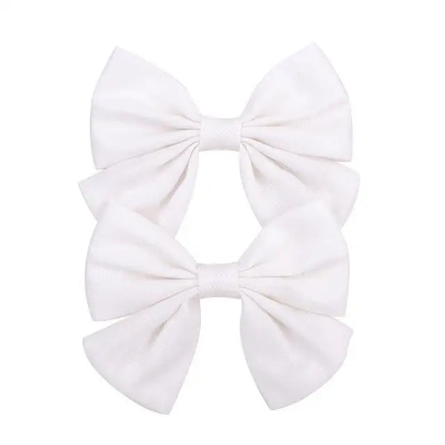 Children Solid Hair Bows Handmade Hair Clips Barrettes Modern Hairpins Ponytail Holder Accessories For Kids Elegant