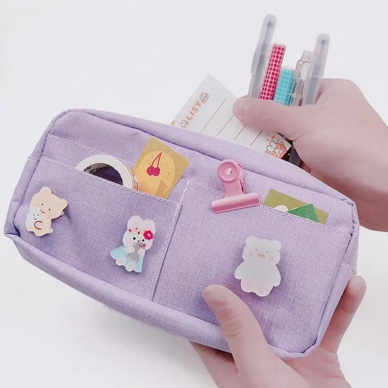 Classic Cartoon Large Capacity Stylish Students Pencil Pouch Cute Creative Design Case For School - STIL8569GCVGH