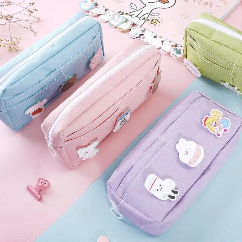 Classic Cartoon Large Capacity Stylish Students Pencil Pouch Cute Creative Design Case For School - STIL8569GCVGH