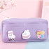 Classic Cartoon Large Capacity Stylish Students Pencil Pouch Cute Creative Design Case For School - Purple