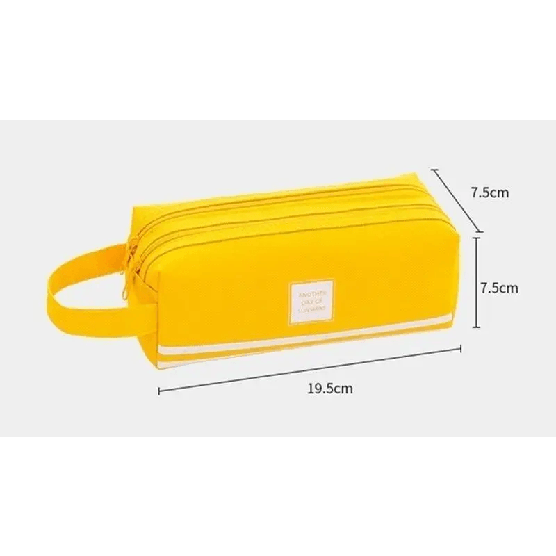 Classic Colorful Large Capacity Pencil Cases For Students Cool Design Double Zipper Pencil Pouch Pen Bag For School