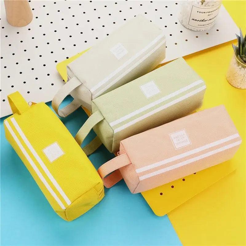 Classic Colorful Large Capacity Pencil Cases For Students Cool Design Double Zipper Pencil Pouch Pen Bag For School