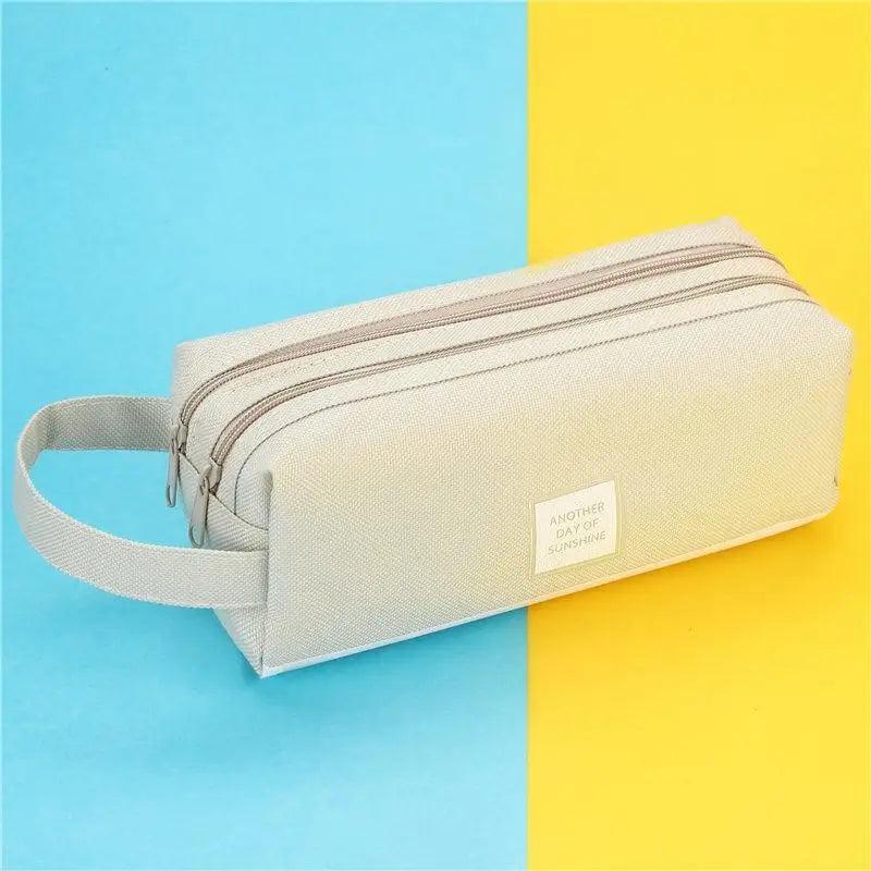 Classic Colorful Large Capacity Pencil Cases For Students Cool Design Double Zipper Pencil Pouch Pen Bag For School