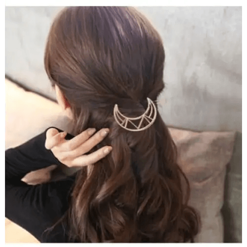 Classic Geometric Alloy Moon Circle Star Shaped Metal Women Hair Clips Trendy Various Shapes Hair Clip For Girl Cute