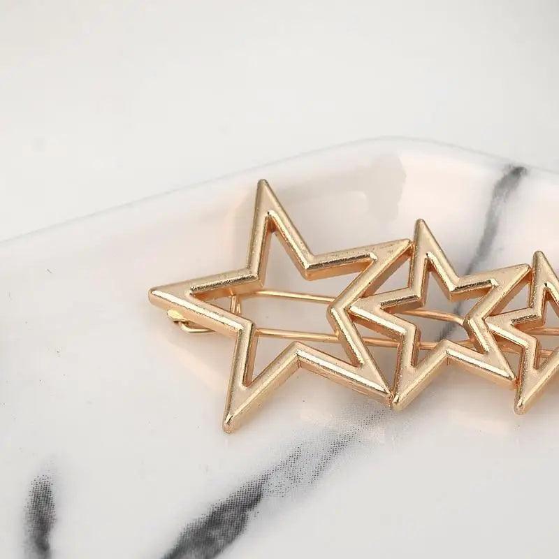 Classic Geometric Alloy Moon Circle Star Shaped Metal Women Hair Clips Trendy Various Shapes Hair Clip For Girl Cute