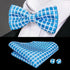 Classic Green Bow Ties Men Silk Butterfly Tie With Pocket Square And Cufflinks Set For Men Elegant Design Wedding Party