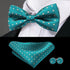 Classic Green Bow Ties Men Silk Butterfly Tie With Pocket Square And Cufflinks Set For Men Elegant Design Wedding Party