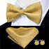 Classic Green Bow Ties Men Silk Butterfly Tie With Pocket Square And Cufflinks Set For Men Elegant Design Wedding Party