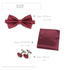 Classic Men Bowtie Cufflinks Set Casual Men’s Fashionable Style Solid Color Bowties Elegant Accessories - STIL7988UEYUU