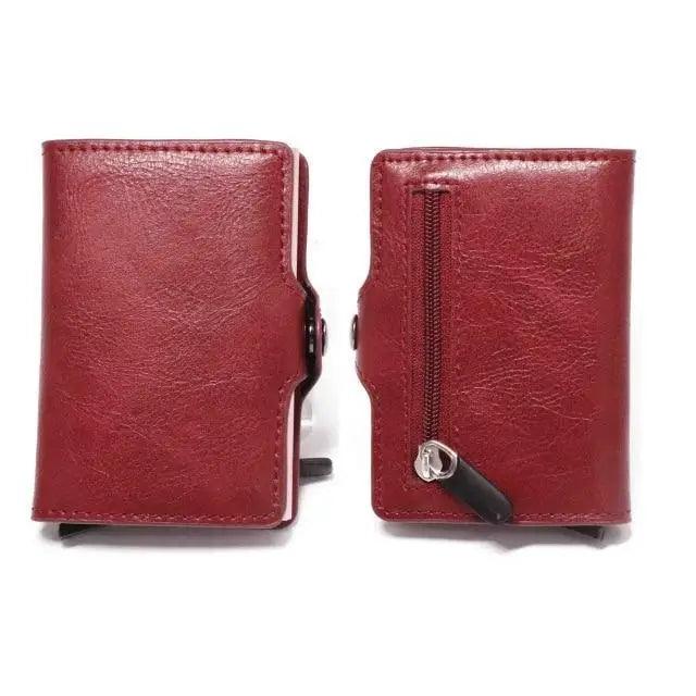 Classic Multifunction Automatic Aluminum Alloy Leather Credit Card Holder Retro New Pop - Up Card Ejector Business