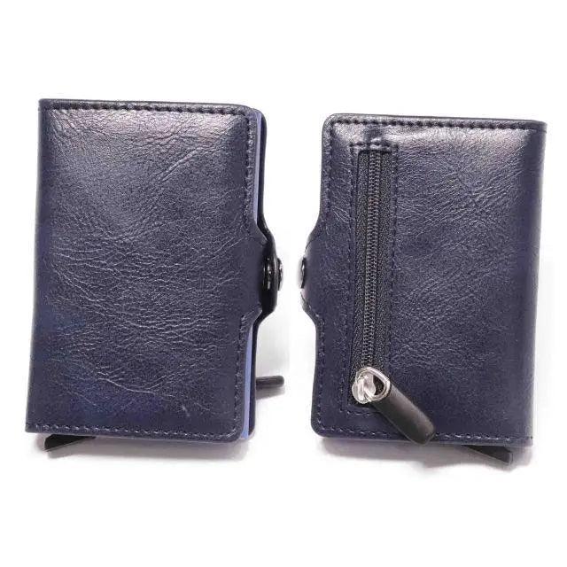 Classic Multifunction Automatic Aluminum Alloy Leather Credit Card Holder Retro New Pop - Up Card Ejector Business