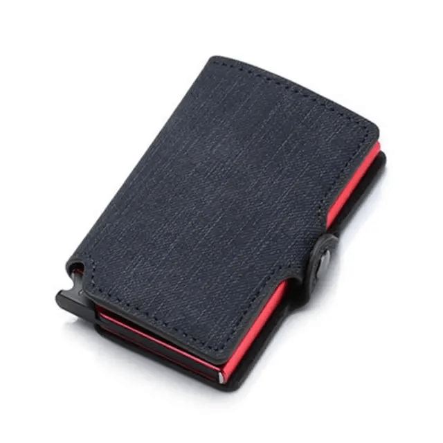 Classic Multifunction Automatic Aluminum Alloy Leather Credit Card Holder Retro New Pop - Up Card Ejector Business